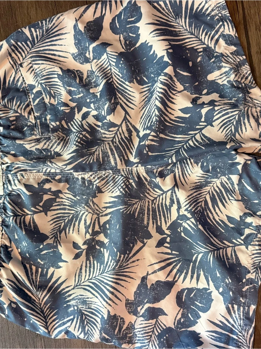 Men's Tropical Leaf Swim Trunks in Navy and White -Spicy Tuna